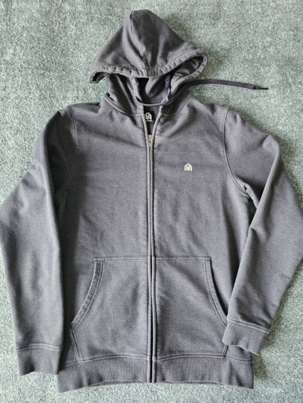 EUC Into The AM Full Zip Hoodie Dark Gray Stretch Sweatshirt Men’s Small